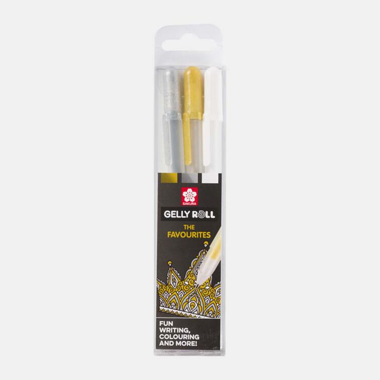 Rotuladores Sakura Gelly Roll Metal oro/plata/blanco 3 colores