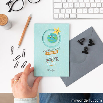 Postal Mr.Wonderful Del Polo norte al polo Sur Postal Mr.Wonderful Del Polo norte al polo Sur