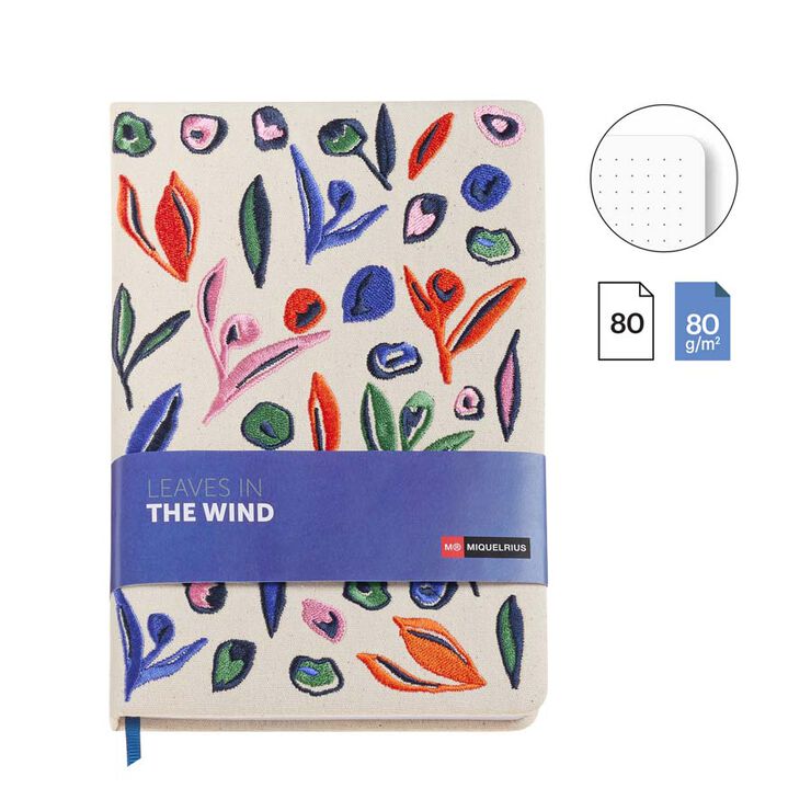 Libreta A5 Leaves in the Wind 80 hojas bordado