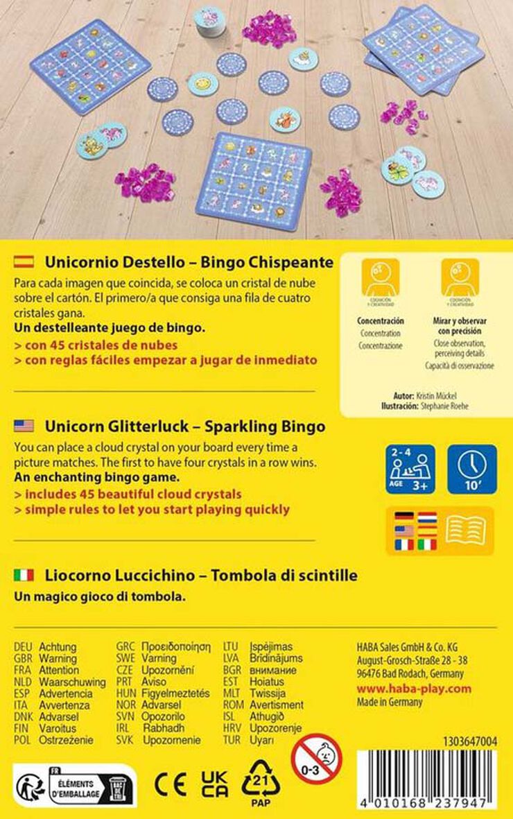 Unicornio Destello - Bingo Chispeante