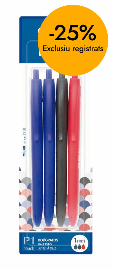 Bol&iacute;grafos Milan P1 Touch 3 colores 4u
