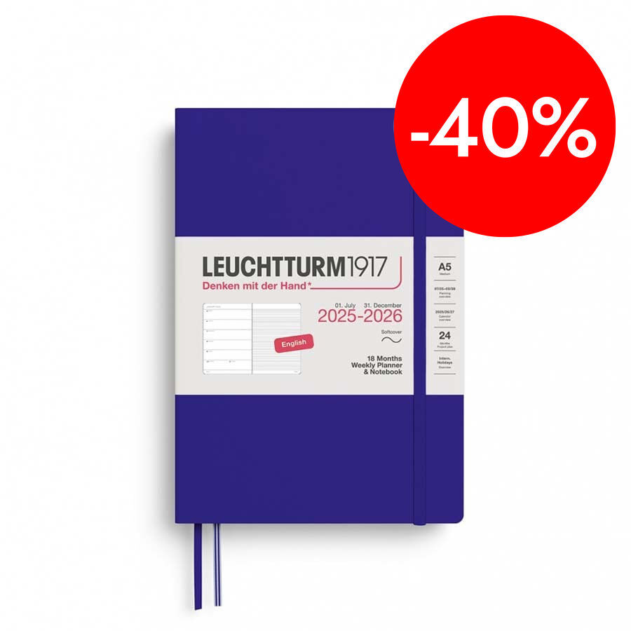 Agenda 18 meses Leuchtturm A5 sem/vista 2026 Ink