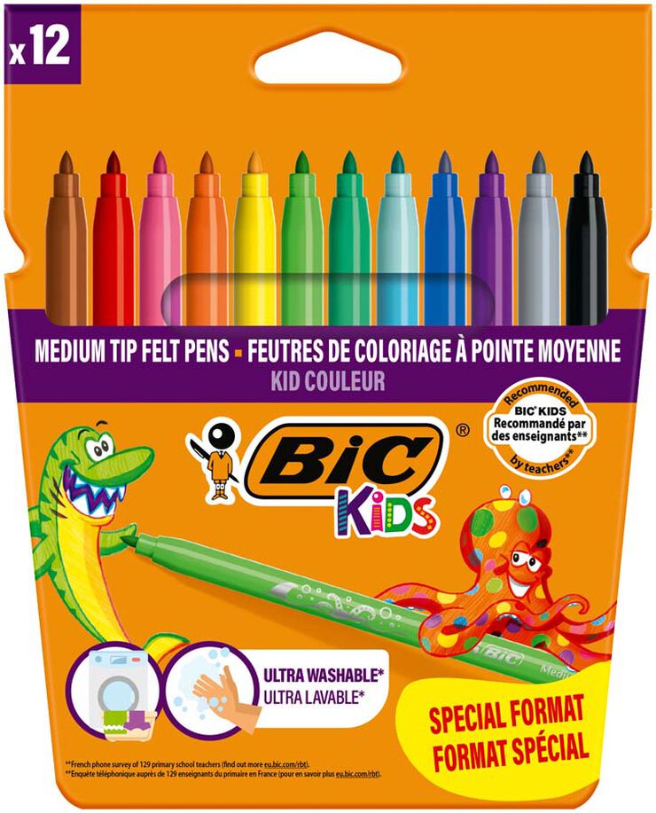 Rotuladores de colores Bic Kids Color 10+2u