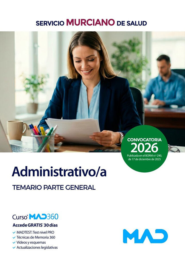 Administrativo/a del Servicio Murciano de Salud. Temario parte general