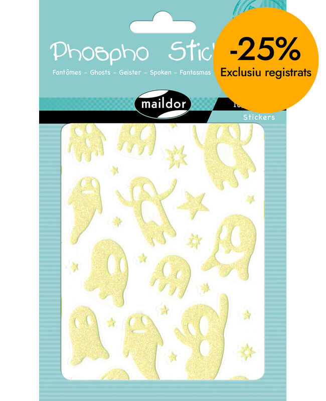 Gomets Maildor Phospho'Stick fantasmas 2 hojas