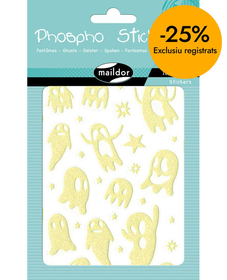 Gomets Maildor Phospho'Stick fantasmas 2 hojas