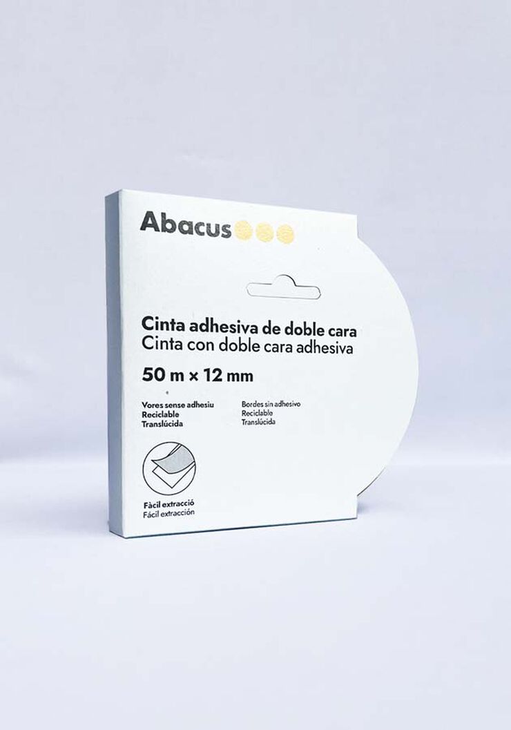 Cinta adhesiva doble cara tisú Abacus 12mmx50m