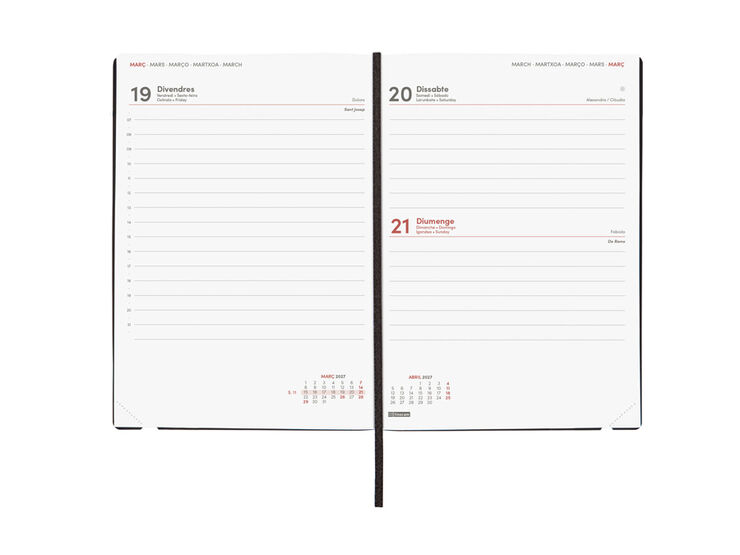 Agenda Finocam Mara D&iacute;a P&aacute;gina 2027 Catal&aacute;n Negro