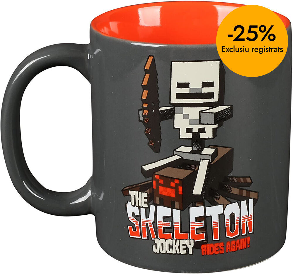 Tassa Skeleton Jockey  Cer&agrave;mica Gris Minec