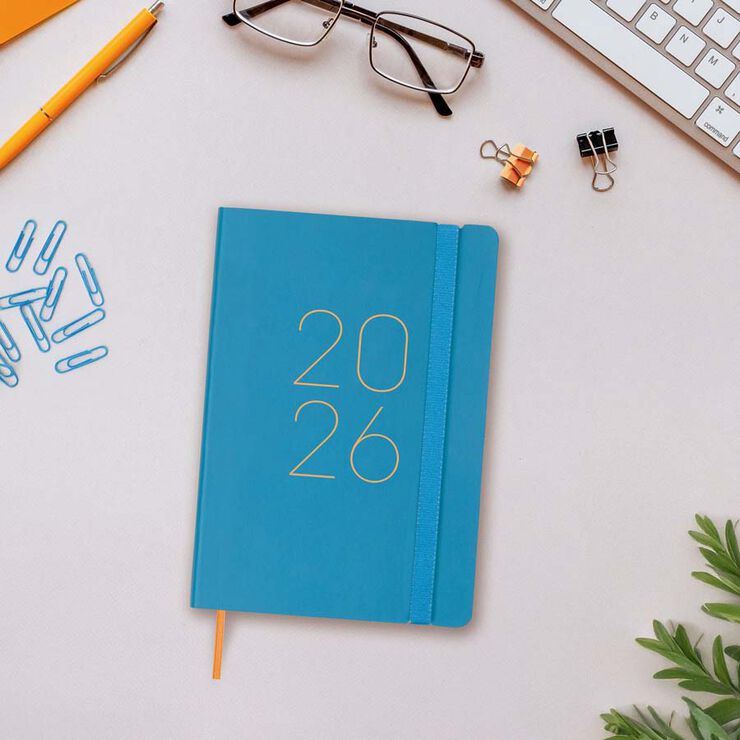 Agenda Finocam Llisa F4 setm/vista horitzontal cat 2026 blau