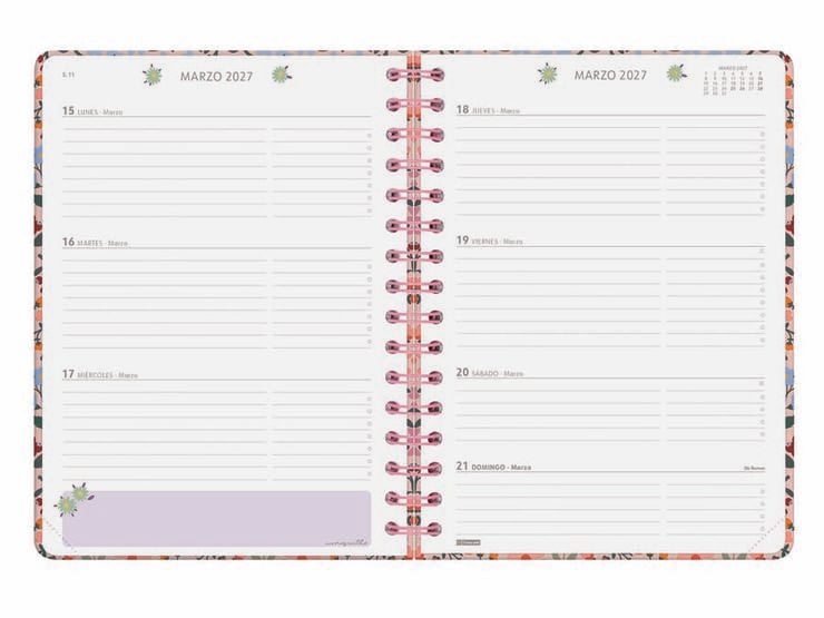 Agenda Finocam Moniquilla E10 Sem/Vista Castellano 2026-27 Rosa