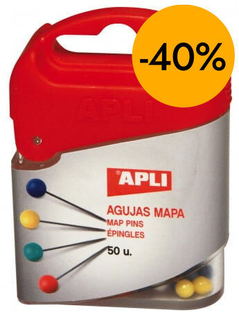 Agujas mapa Apli surtidas 4x20mm 50u