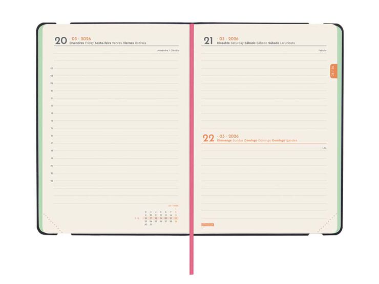 Agenda Finocam Joy F4 día/pág cat 2026 Bloom