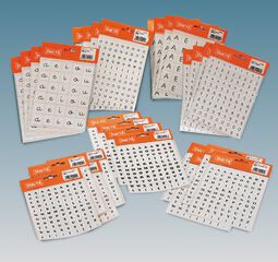 Gomets temáticos Vocales Minúsculas letra de palo