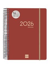 Agenda Finocam 16 meses Ikon E10 día/pág mult 2025-26 burdeus