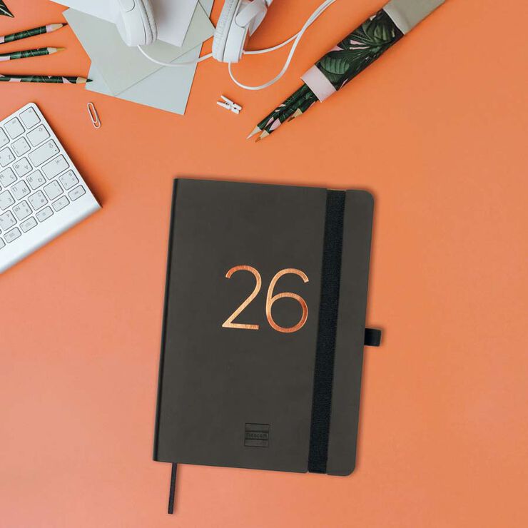 Agenda Finocam 16 meses Capri F4 sem/vista cat 2025-26 negro