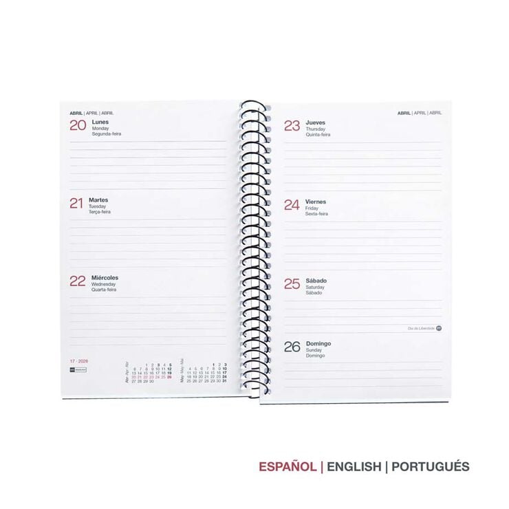 Agenda Espiral Miquelrius Activa setm/vista mult 2026 City vermell