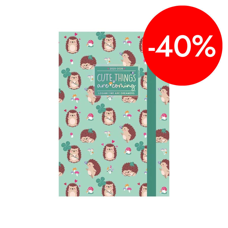 Agenda Legami 16 meses Medium d&iacute;a/p&aacute;g multiling&uuml;e 2025-26 Hedgehog