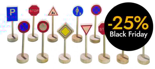 Senyal de trànsit fusta