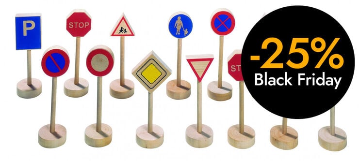 Senyal de trànsit fusta