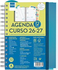 Agenda Professor Personal | 1/4 Setmana Vista, Castell&agrave; (2026-2027) &ndash; Blau
