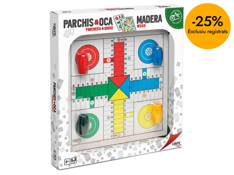 Tauler de parx&iacute;s i joc de l'Oca de fusta