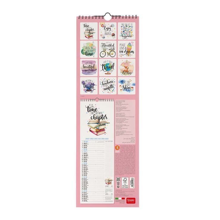 Calendario Pared Legami m/vista 2025 Aphorisms