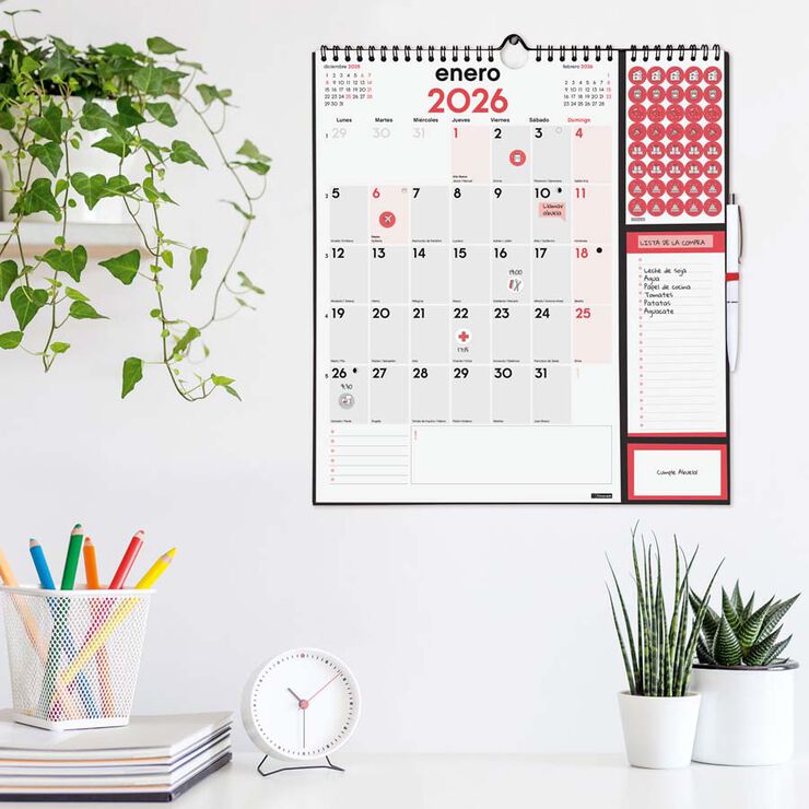 Calendario pared Finocam Escribir Plus 2026 castellano