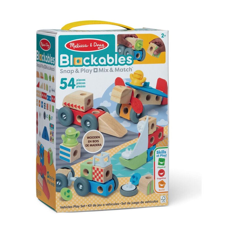 Melissa & Doug Blockables Vehicles 54 piezas