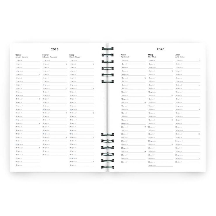 Agenda Miquelrius Plus W-O sem/vista catalán 2026 Basic azul marino