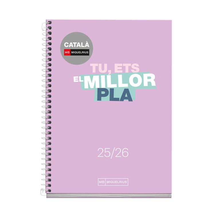 Agenda escolar Miquelrius Activa sem/vista cat 2025-26 Wr lila