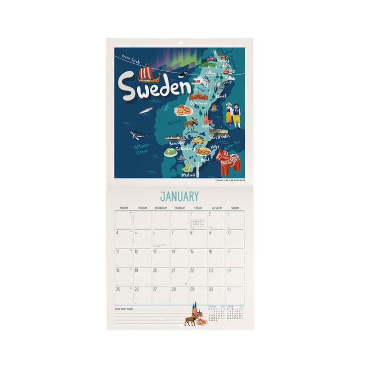 Calendario Legami 18x18 Pared Let'S Travel Multiling&uuml;e 2027