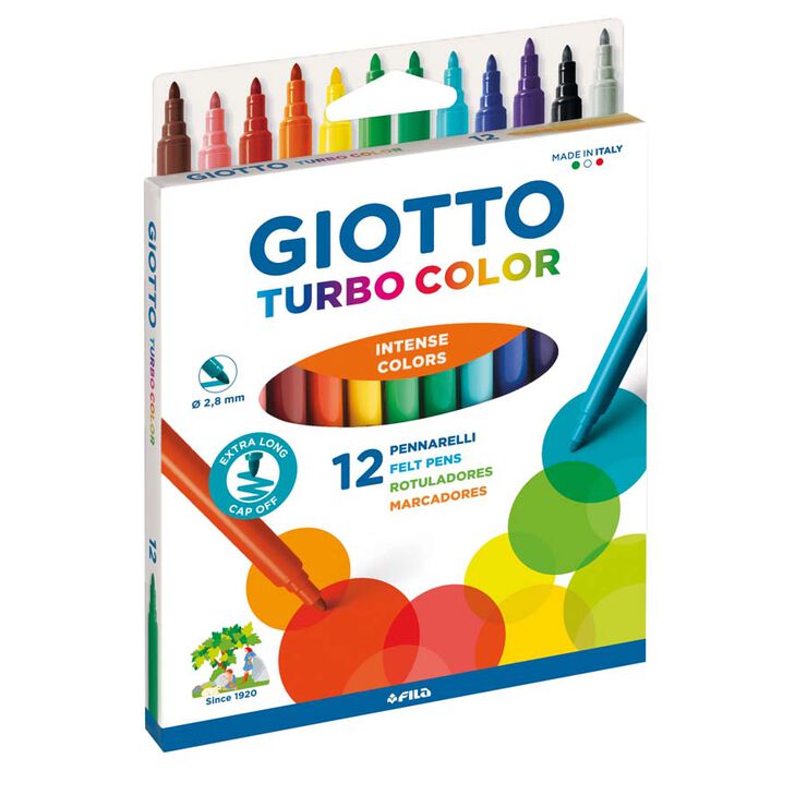 Retoladors de colors Giotto Turbo Color 12 colors