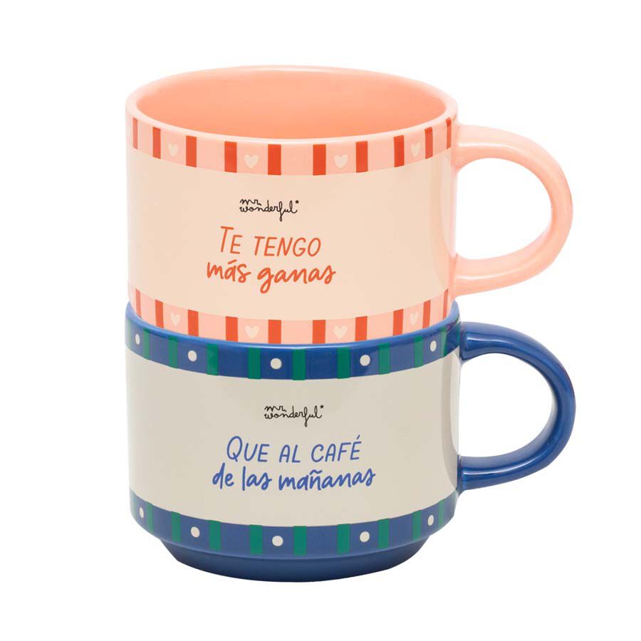 Set 2 Tasses apilables Mr.Wonderful