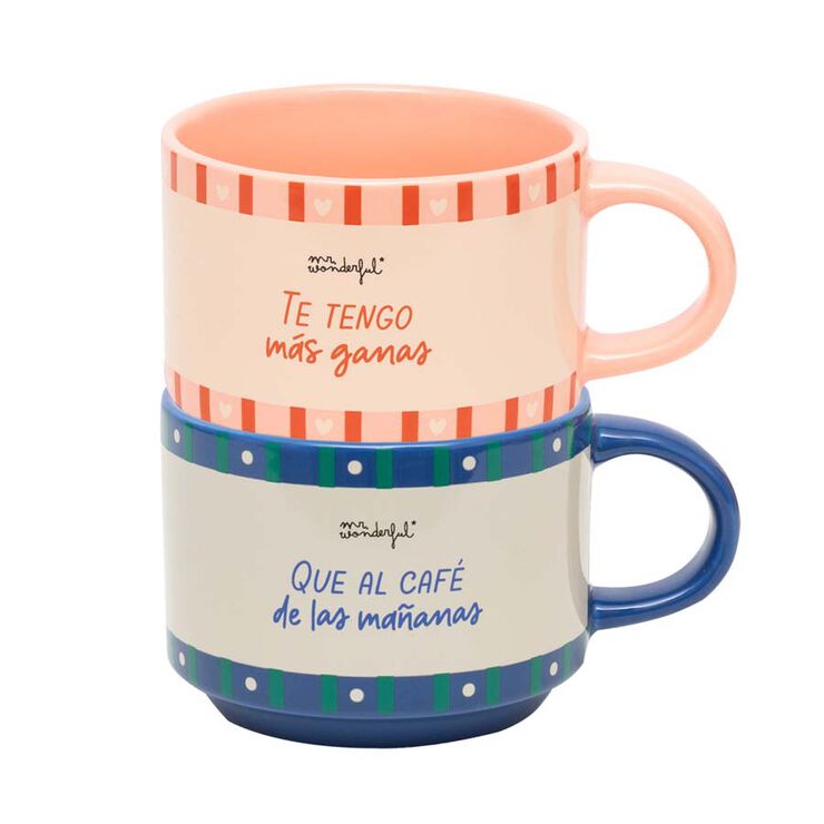 Set 2 Tazas apilables Mr.Wonderful