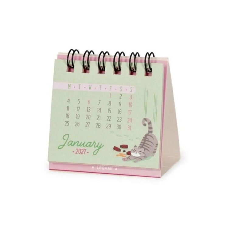 Mini Calendario Legami Ingl&eacute;s Cute Kitty 2027