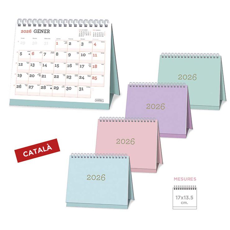 Calendari sobretaula Senfort 17X13,5 Pastel assortit catal&agrave;