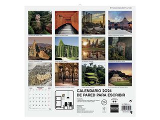 Calendario pared Finocam 30X30 2024 Maravilla Mundo cas