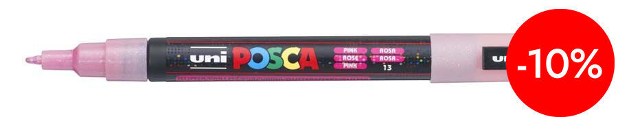 Rotulador Posca PC-3M 0,9-1,3mm rosa glitter