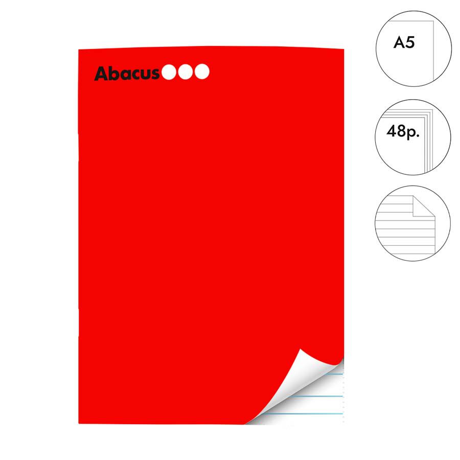 Libreta grapada Abacus A5 48 hojas raya rojo
