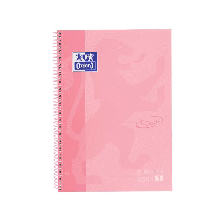 Notebook Oxford EuropeanBook 1 Touch A4+ 80 hojas 5x5 tapa extradura rosa