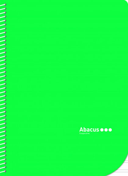 Libreta espiral Abacus A5 Pauta 2,5 con margen 50 hojas Verde 5U