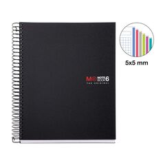 Notebook 6 Miquelrius A5 150 fulls 5x5 5x5 negre