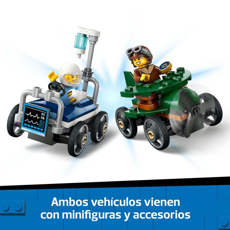 LEGO® LEGO City Pack de Cotxes de Carreres: Avió vs. Llit d’Hospital 60459