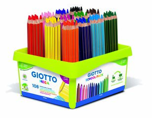 L&aacute;pices de colores Giotto Mega 108u pack escolar