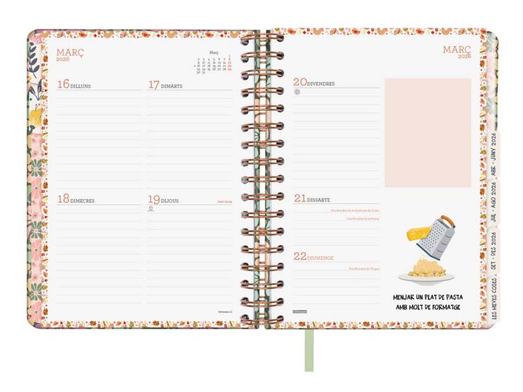Agenda Finocam 16 mesos Vitae 1/4 setm/vista cat 2025-26 verd