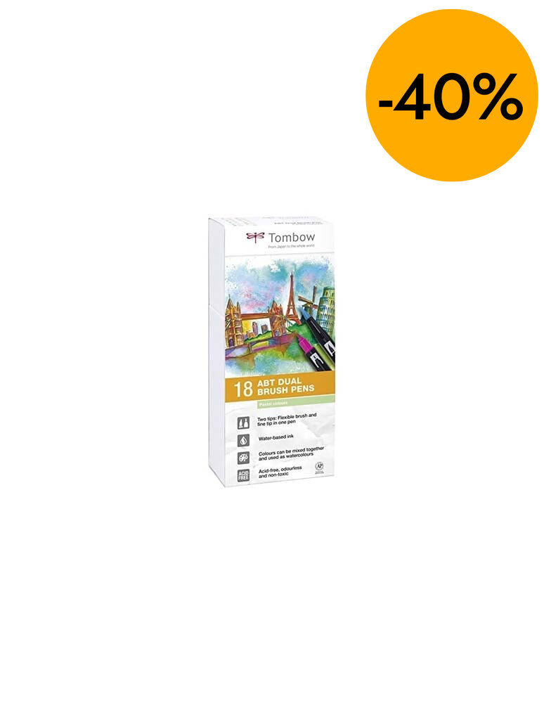 Retoladors Tombow Dual Brush Pastel 18 colors