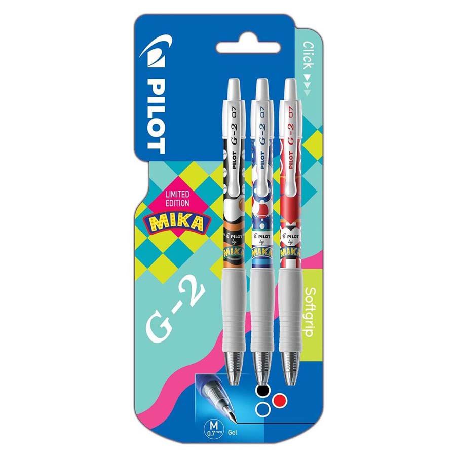 Bol&iacute;grafos Pilot G-2 Mika negro/azul/rojo