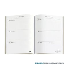 Agenda Miquelrius Plus Setmana Vista Multiling&uuml;e 2027 Kraft Verd