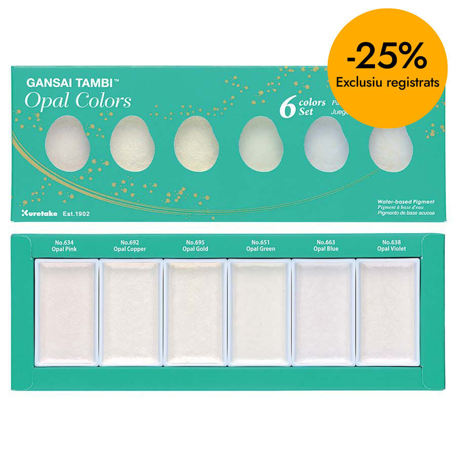 Acuarelas Kuretake Gansai Tambi Opal 6 colores
